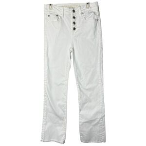 American Eagle White High Rise‎ Cropped Flare Jeans Size 0